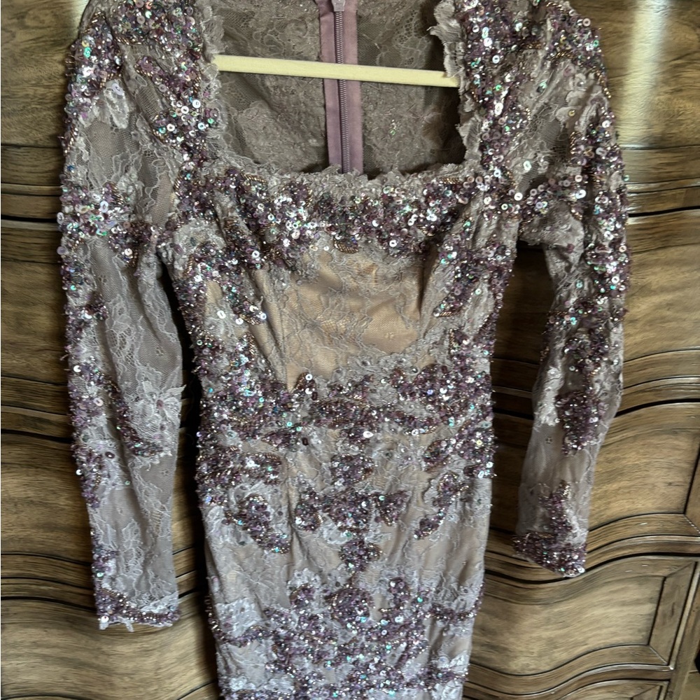 Mandalay Glamorous Sequin Long Sleeve midi Dress